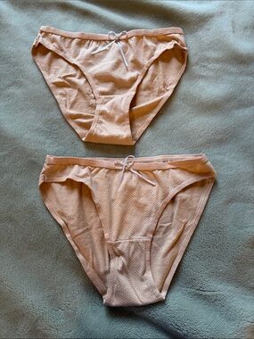 Peach Polka Dot Underwear Two Piece Set Size S/M